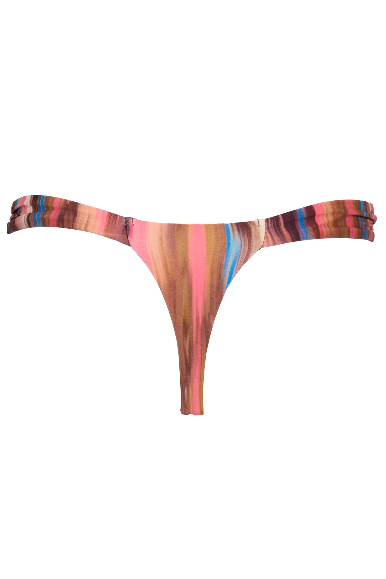 Thong Bikini Bottoms in Abstract Stripe - 4