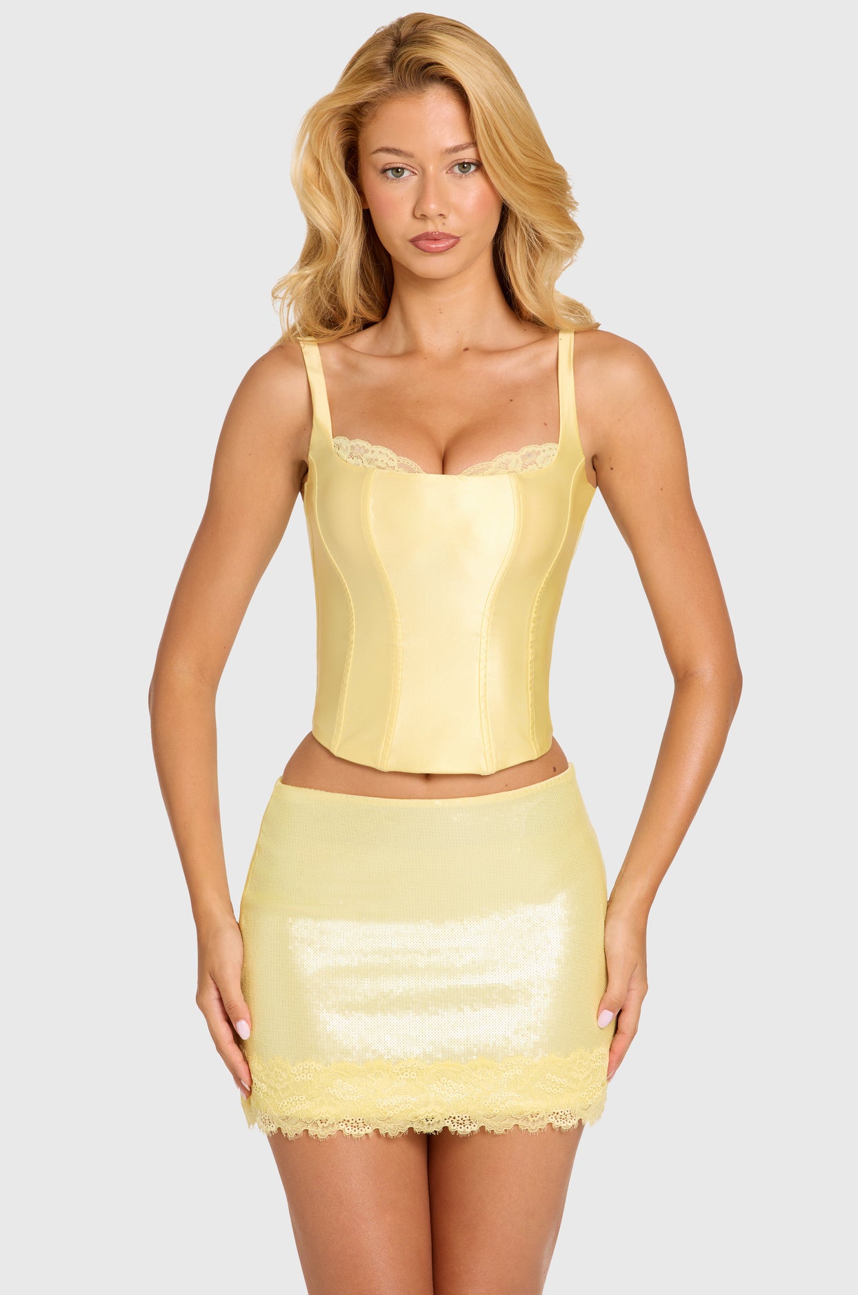 Satin Corset Top in Butter - 6