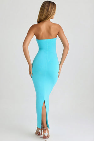 Kali Modal Bandeau Maxi Dress in Aqua Blue | Oh Polly Kali Modal Bandeau Maxi Dress in Aqua Blue | Oh Polly