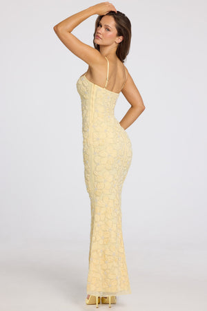 Valora Embellished Square Neck Maxi Dress in Butter Yellow Valora Embellished Square Neck Maxi Dress in Butter Yellow