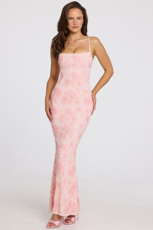 Valora Embellished Square Neck Maxi Dress in Soft Pink Ombre | Oh Polly Valora Embellished Square Neck Maxi Dress in Soft Pink Ombre | Oh Polly
