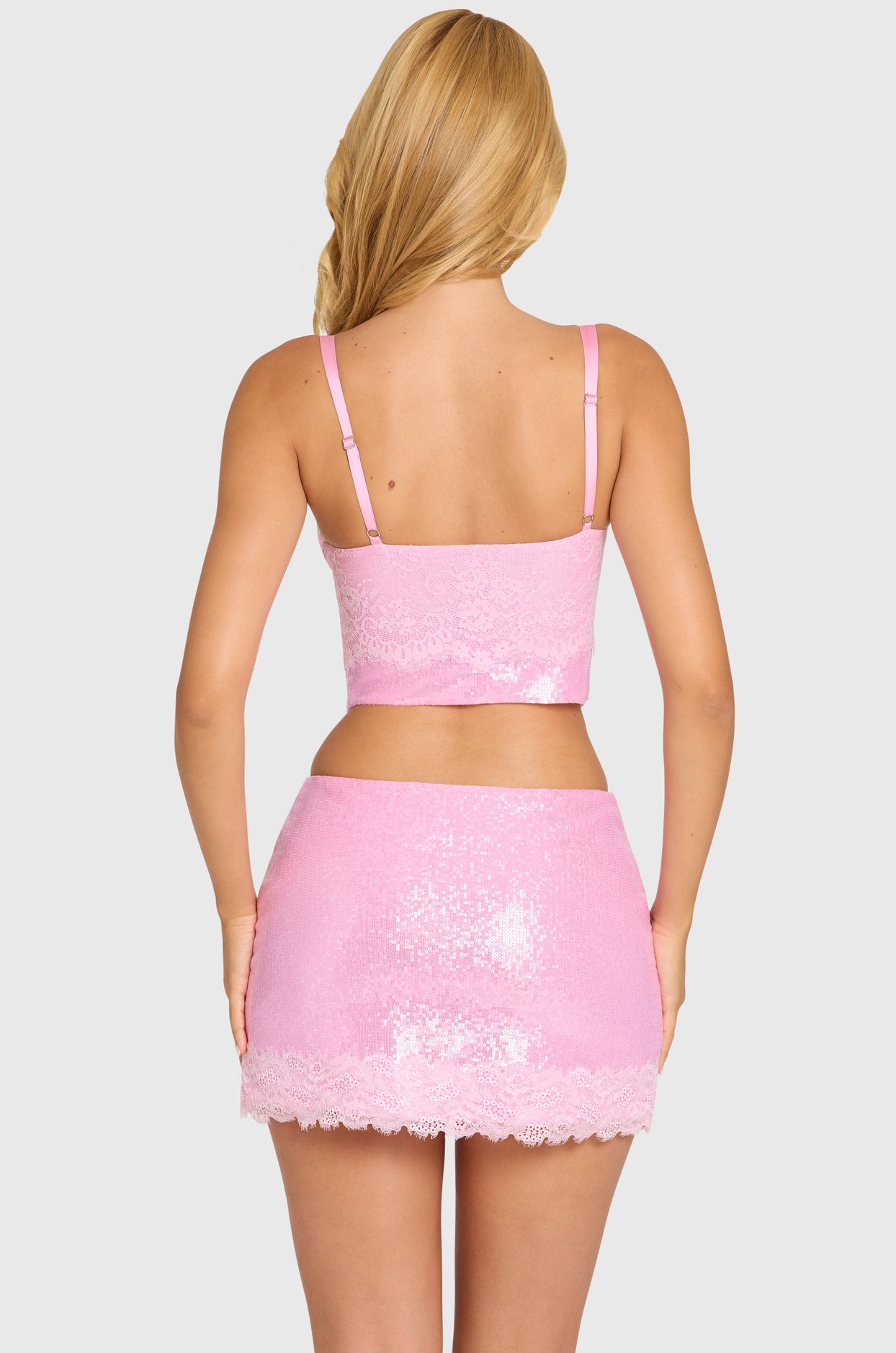 Sequin Lace Bralette Top  in Blossom - 4