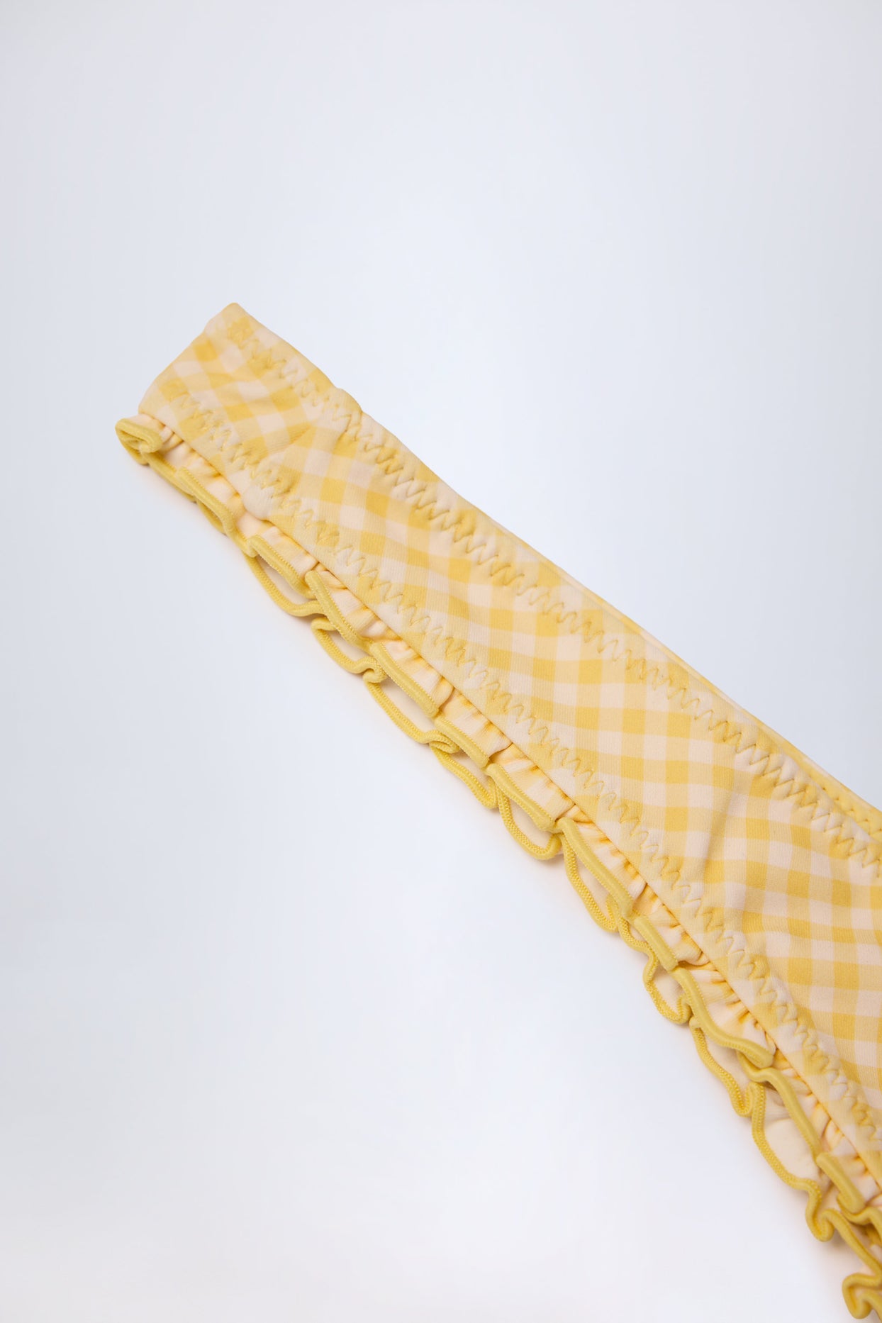 Ruffled Cheeky Bikini Bottoms in Yellow Gingham - 5