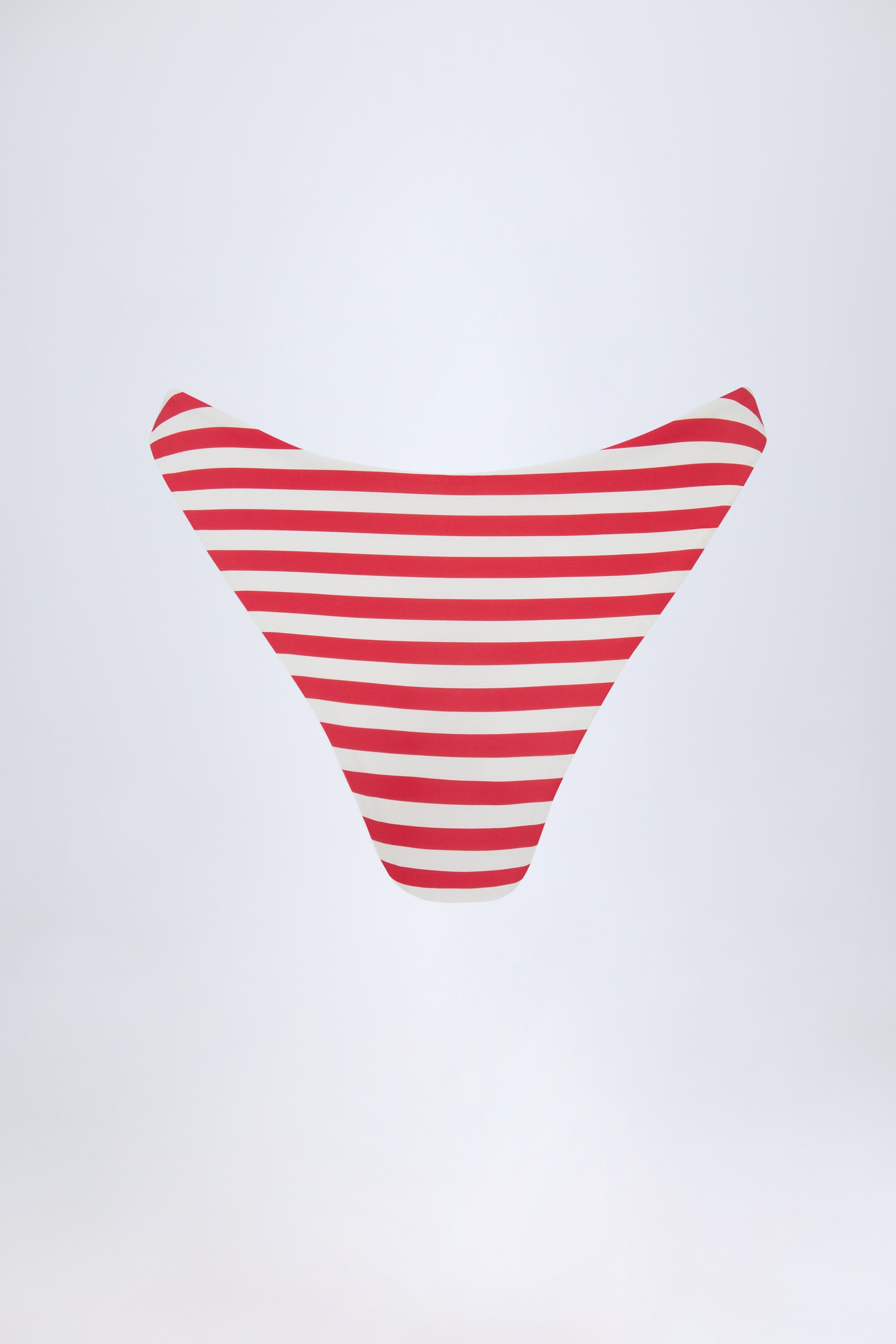 Cherry Print Bandeau Bikini – Red Trim & High-Leg Bottoms