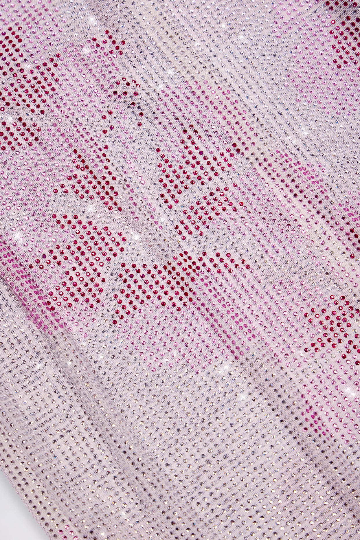 Embellished Cowl-Neck Maxi Dress in Pink White Hotfix - 6