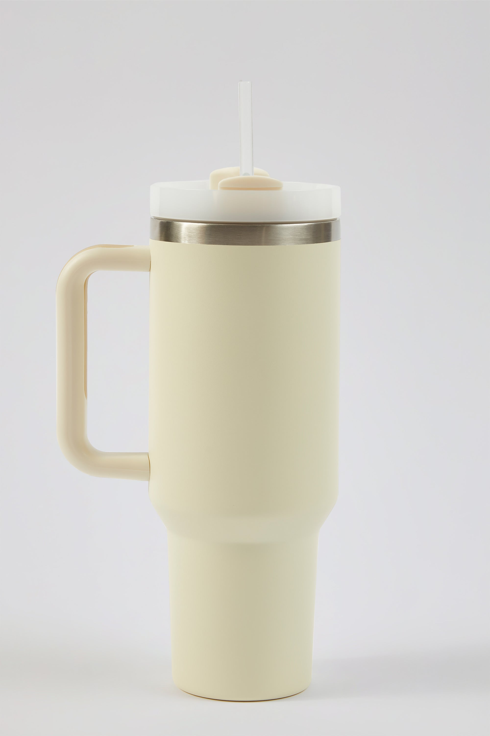 Large water bottle with straw