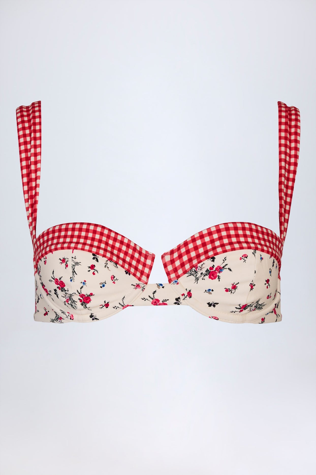 Underwired Balconette Bikini Top in Red Floral - 5