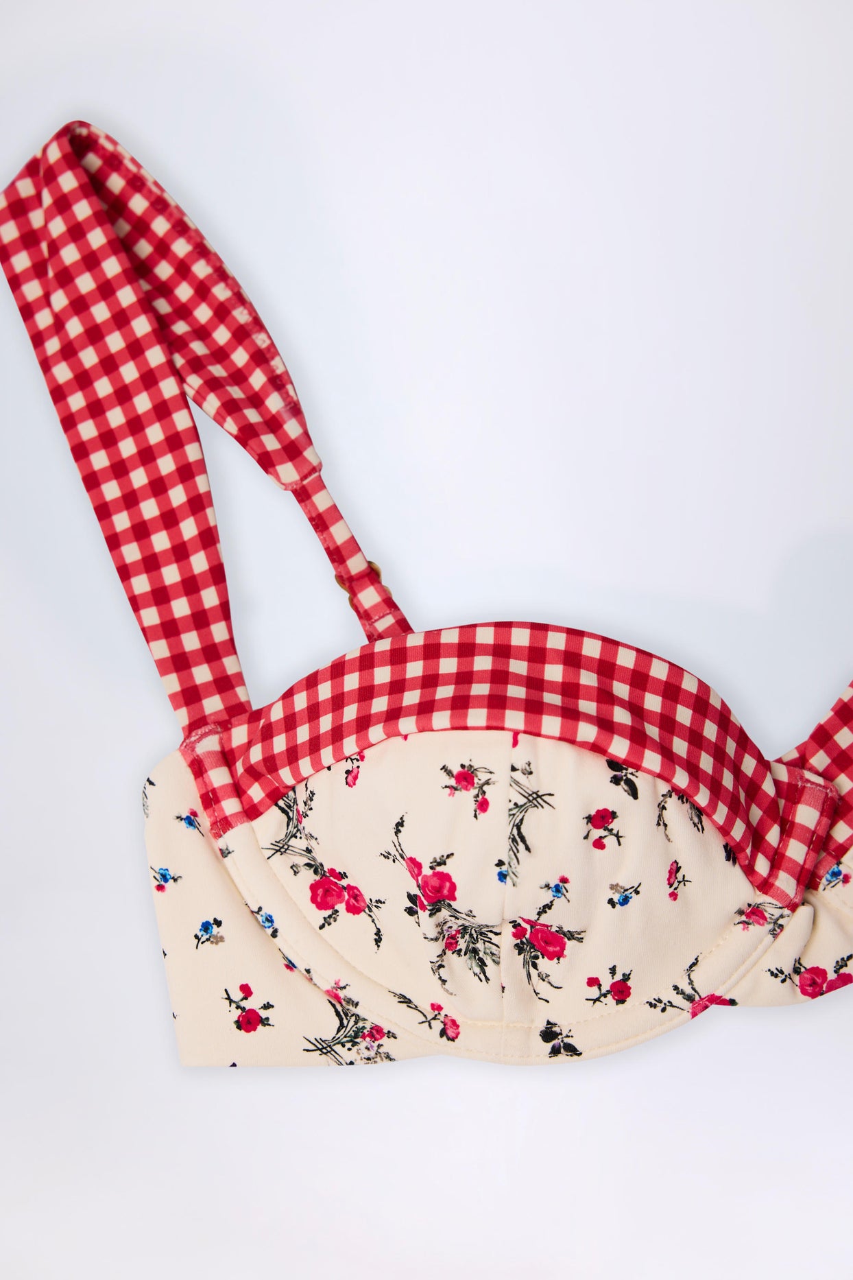 Underwired Balconette Bikini Top in Red Floral - 8