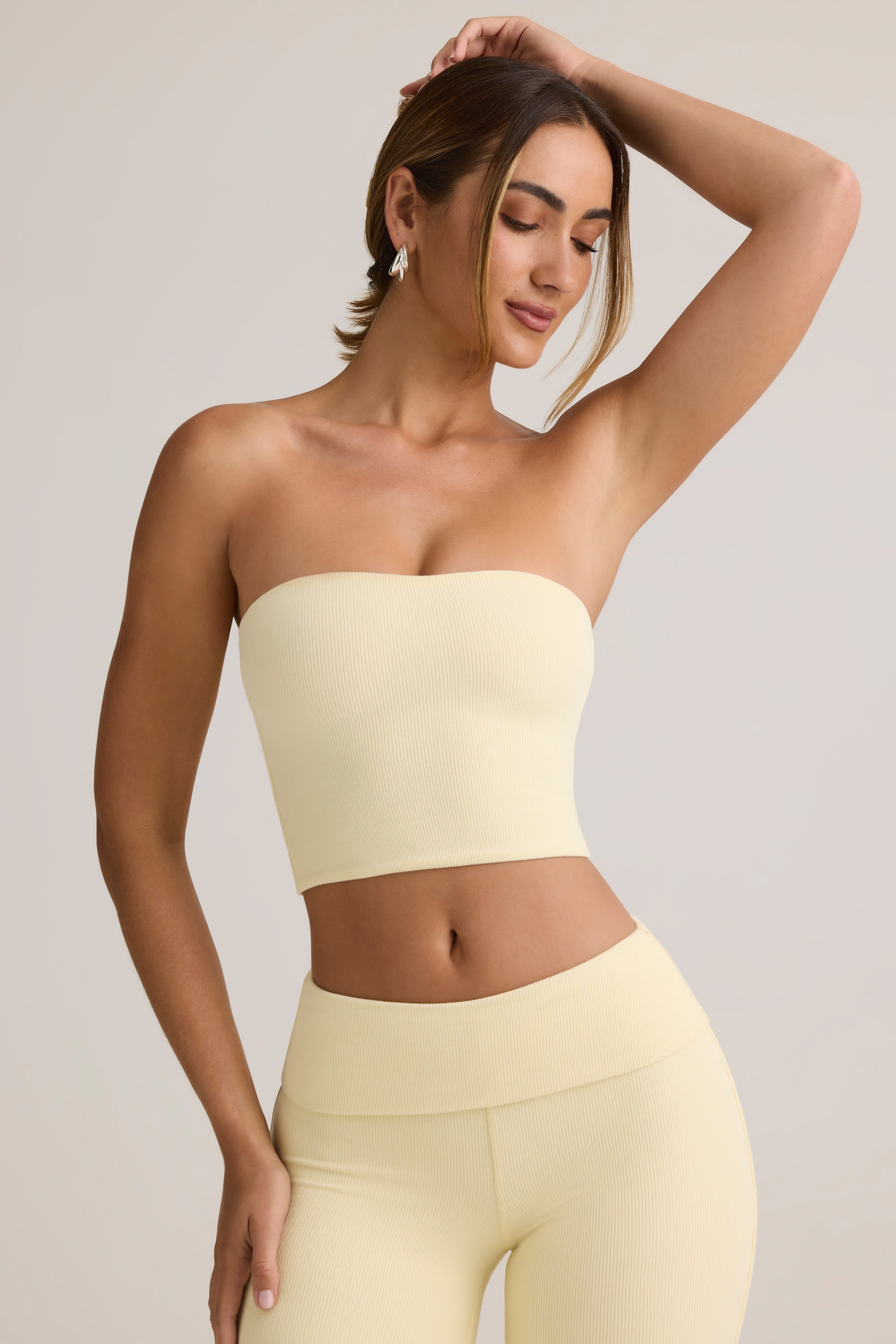 Modal Strapless Crop Top in Butter