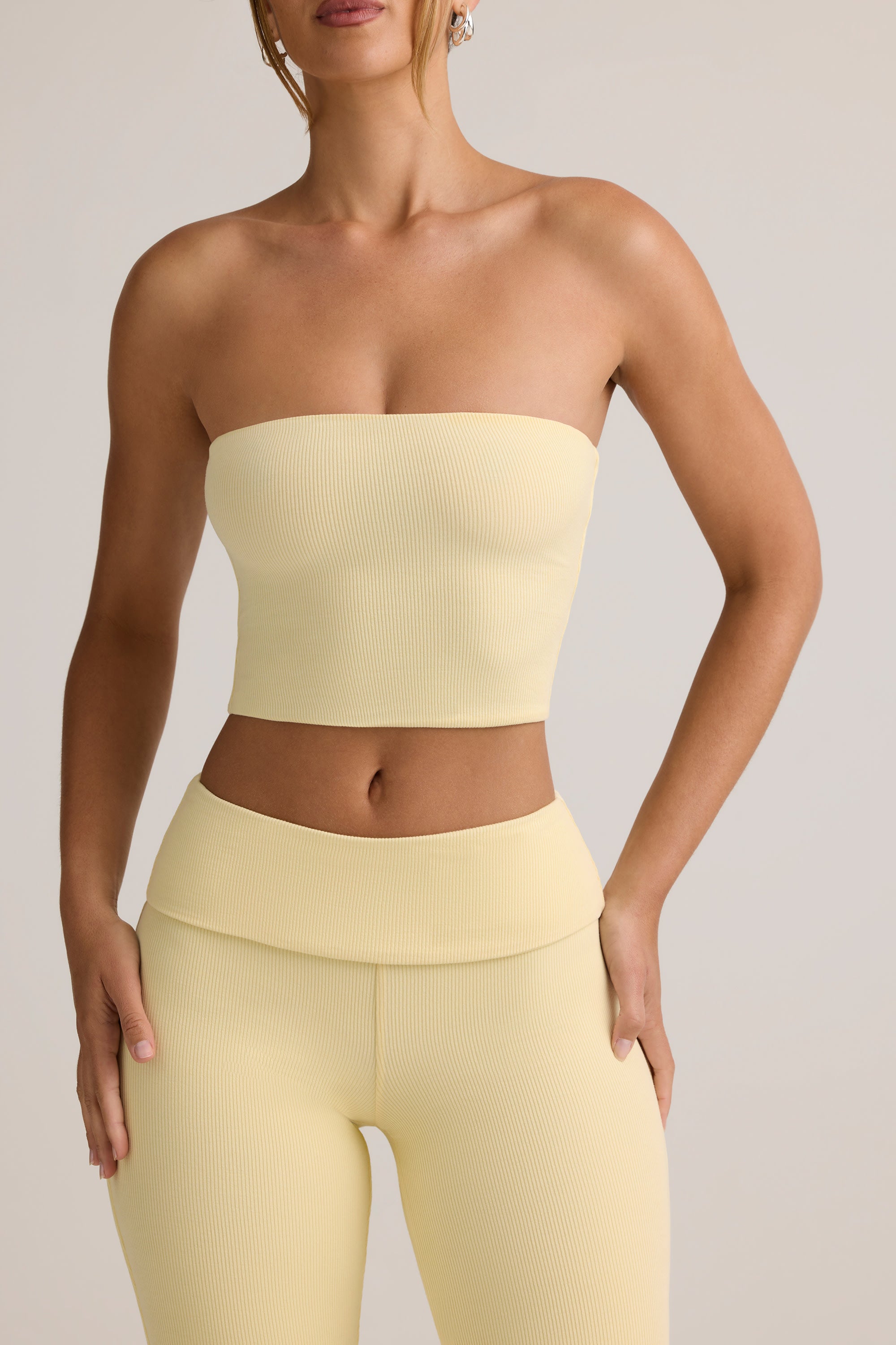 Modal Strapless Crop Top in Butter