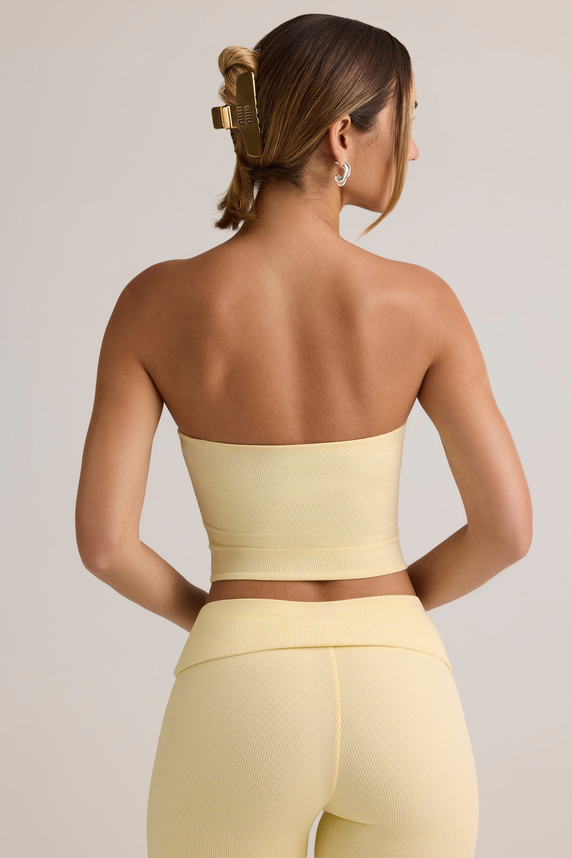 Modal Strapless Crop Top in Butter