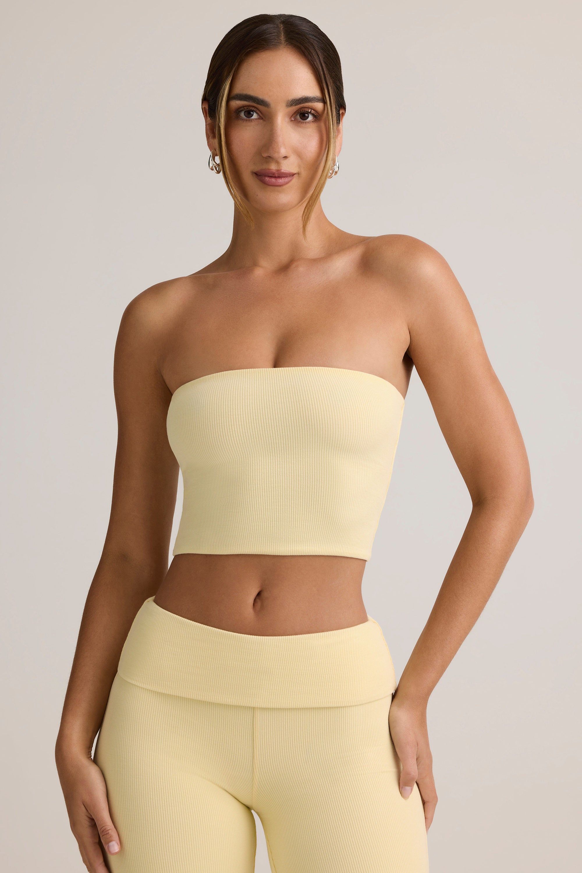 Modal Strapless Crop Top in Butter