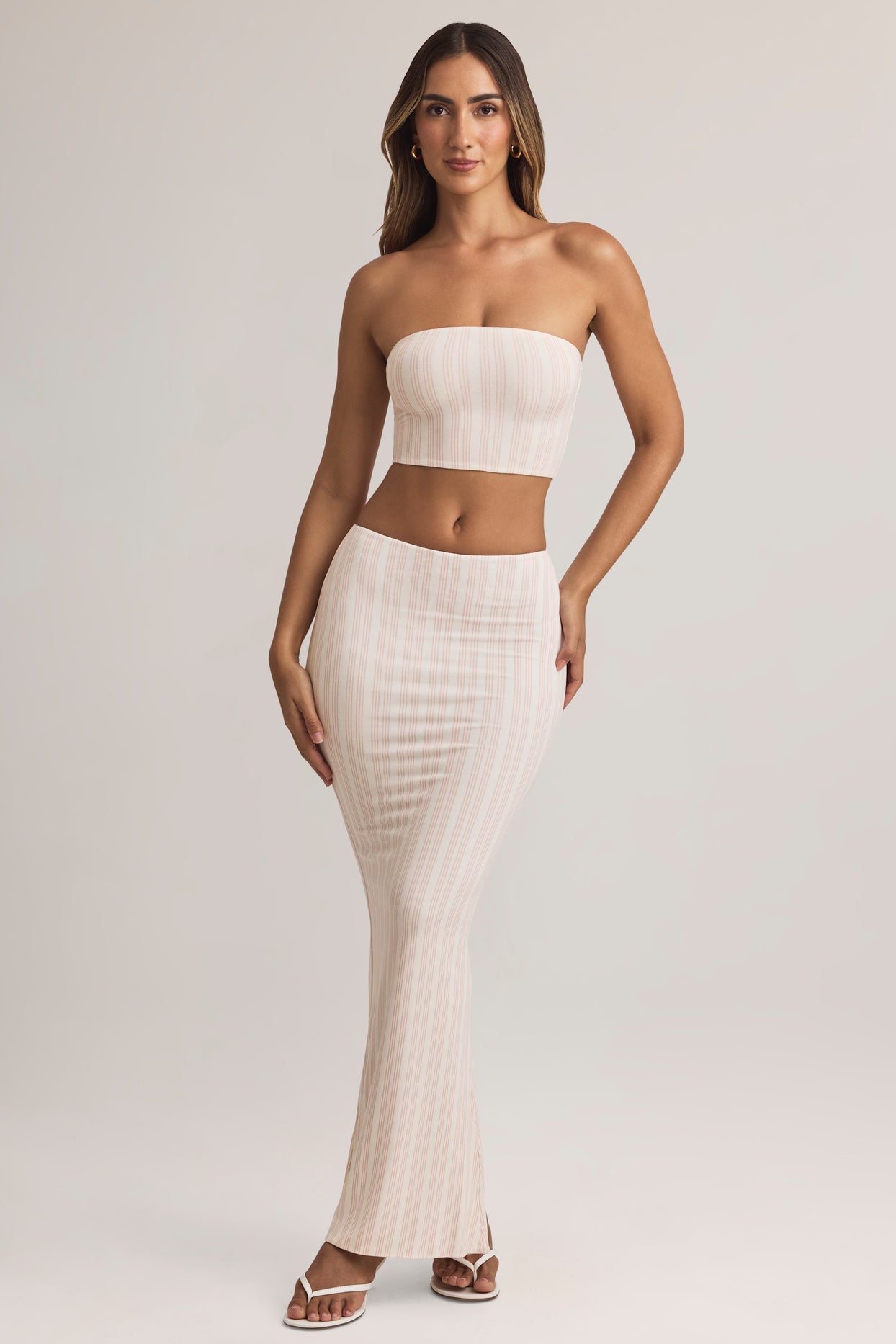 Modal Strapless Crop Top in Stripe Print - 6