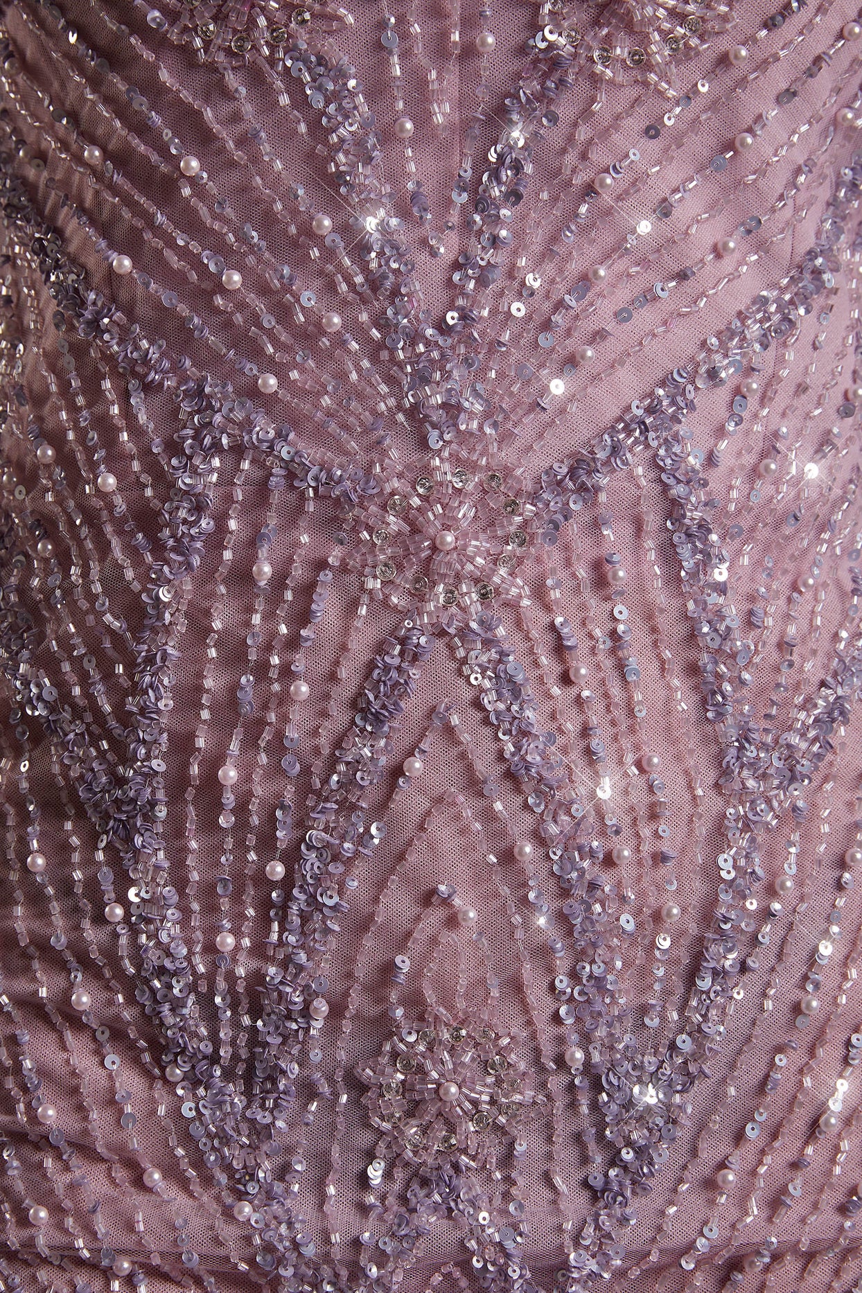 Ręcznie zdobiona sukienka mini z gorsetem bez ramiączek w kolorze liliowym