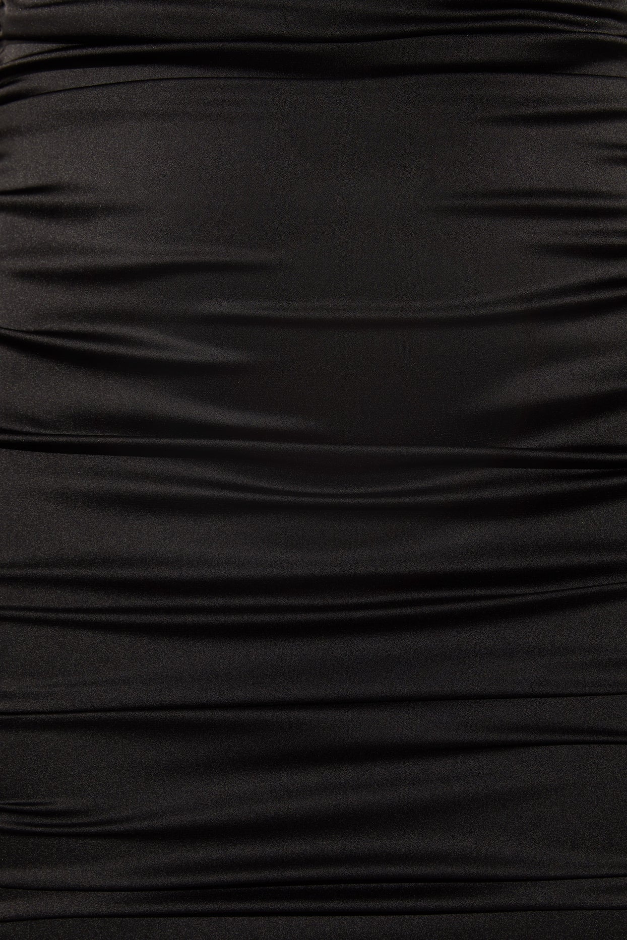 Sweetener Backless Ruched Satin Mini Dress in Black