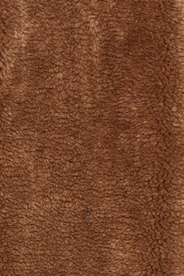 Empire Oversized Longline Cocoon Teddy Coat in Dark Brown