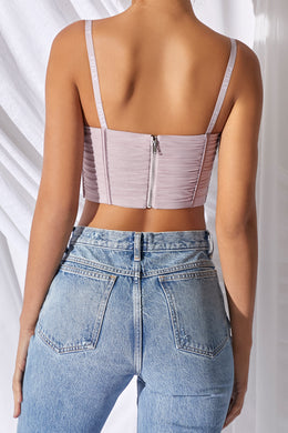 Be Mine Underwired Corset Crop Top in Mauve