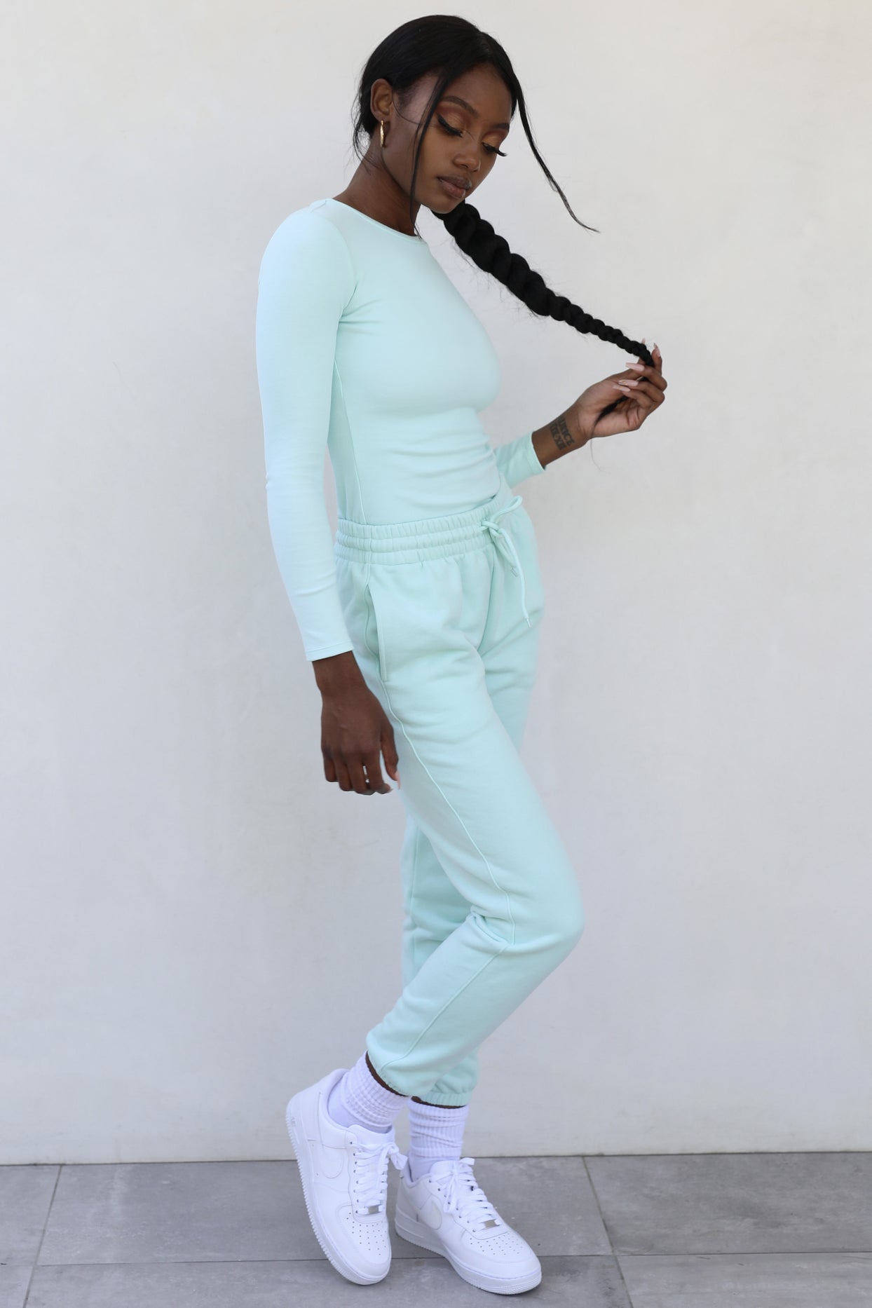 On The Run Petite Classic Joggers in Mint