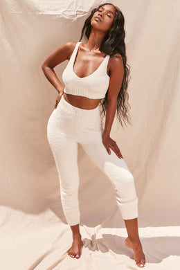 Cosy Low V Neck Tank Top in Ivory
