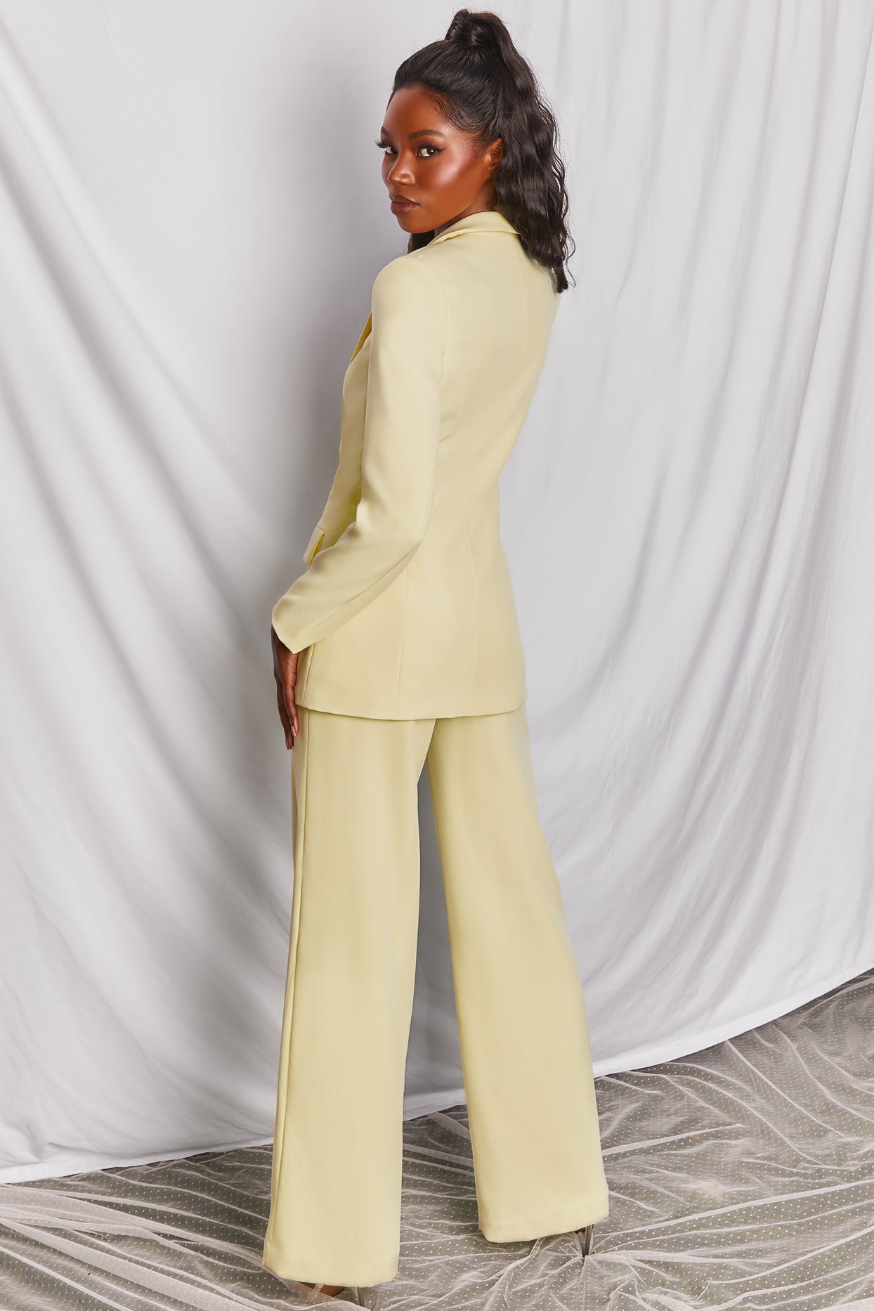 Power House Wide Leg Trousers in Yellow | Oh Polly
