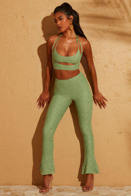 Lace Up Back Trousers in Green