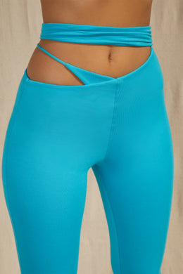 Tall Cut Out Flare Trousers in Aqua