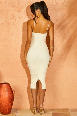 Back view of Cut Out Midaxi Dress in Ivory