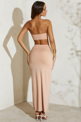 Back view of Bandeau Crop Top in Blush