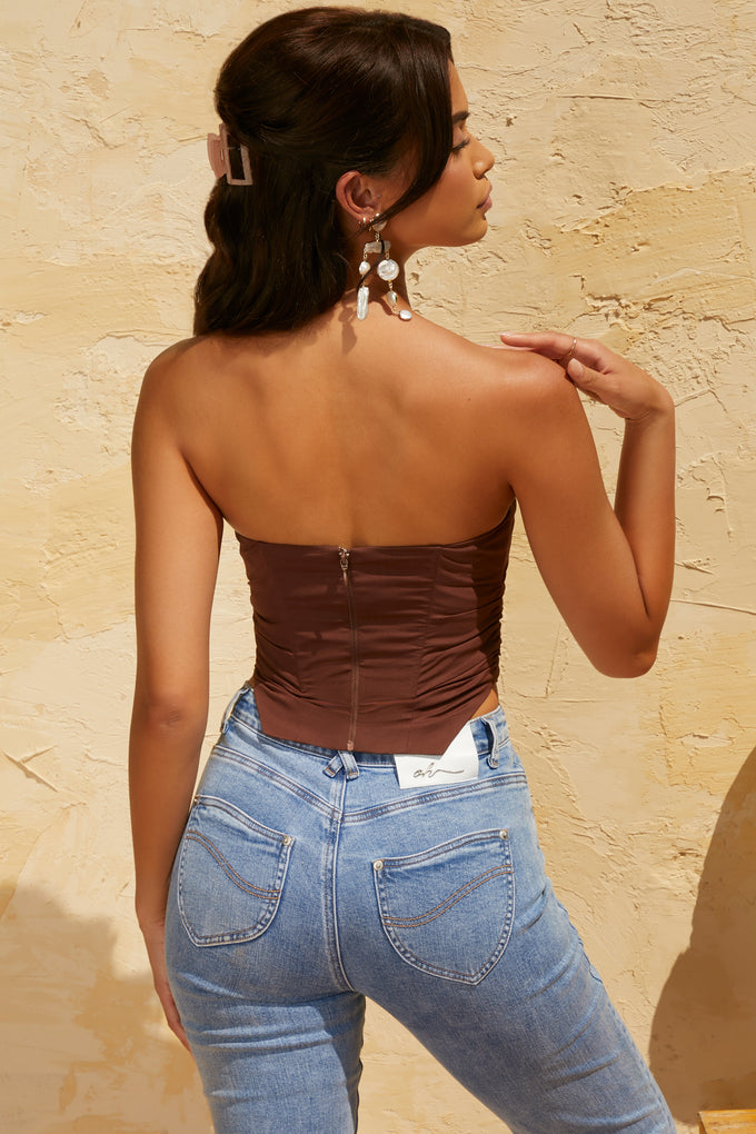 Brown Ruched Corset