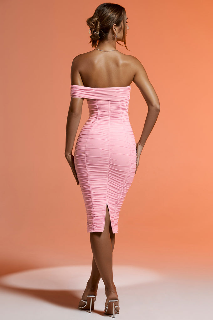 Sukienka Midaxi z pojedynczym paskiem w kolorze różowym