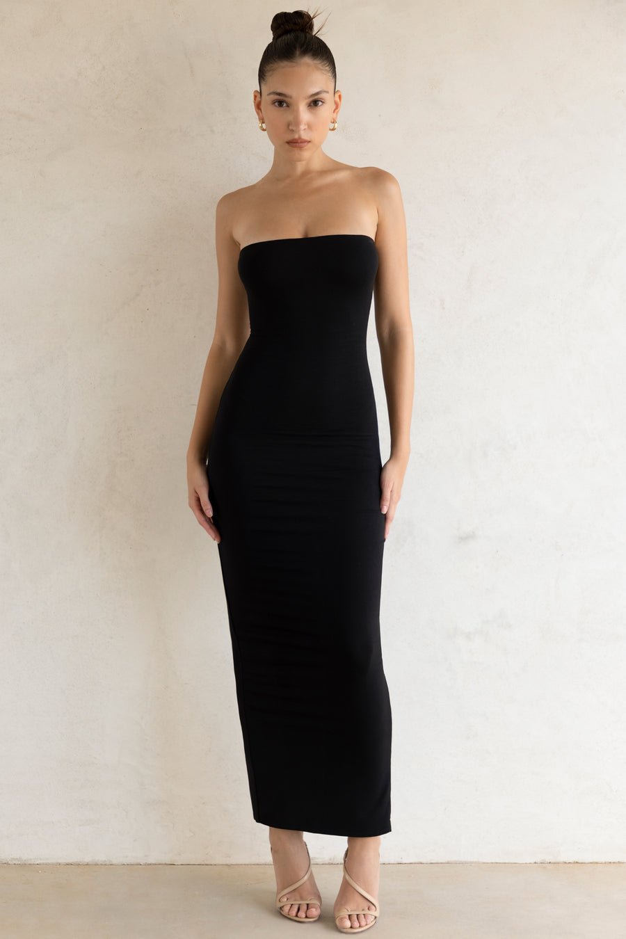 Kali Bandeau Maxi Dress in Black | Oh Polly
