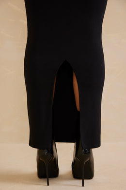 Spódnica maxi z niskim stanem w kolorze czarnym