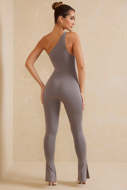 Tall Single Strap Asymmetric Jumpsuit in Grey