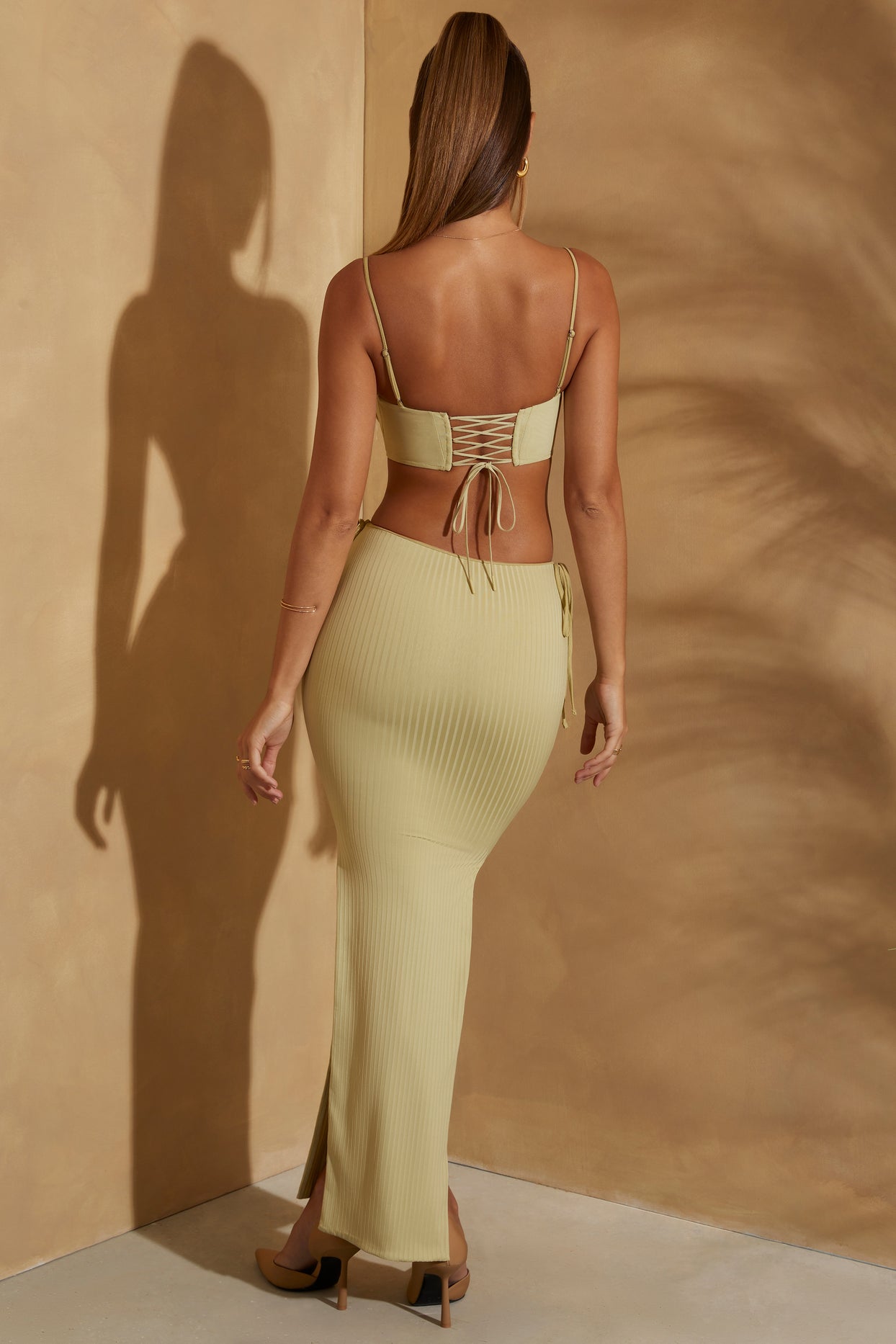 Low Rise Maxi Skirt in Sage