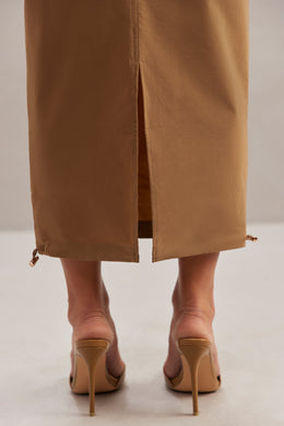 Spódnica maxi cargo w kolorze brązowym