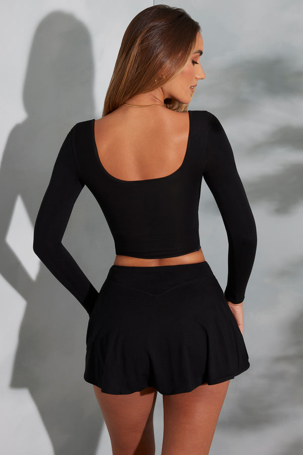 Mini Skort in Black - 2