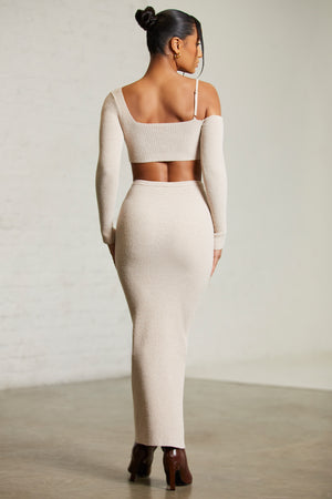 Low Rise Maxi Skirt in Praline