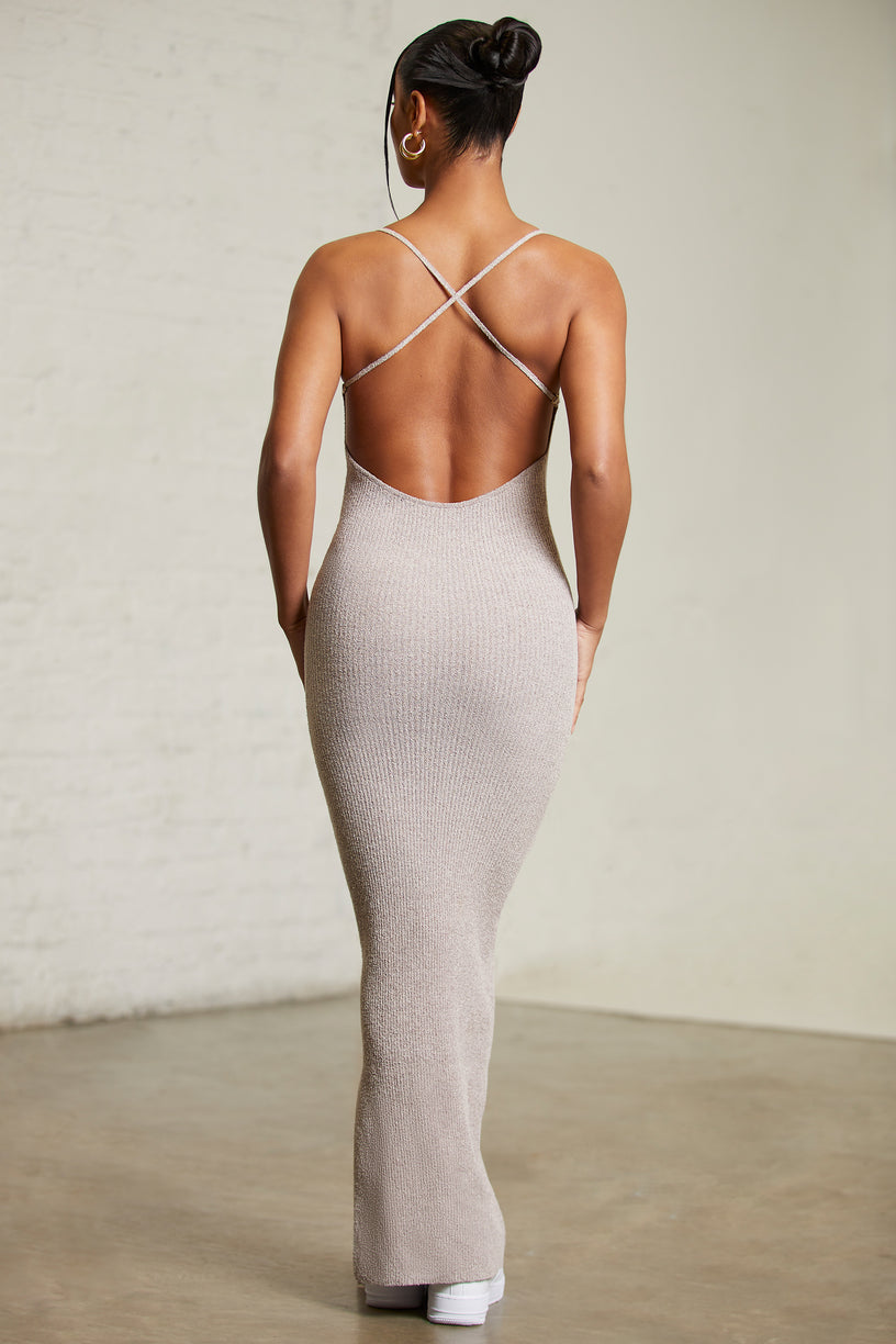 Low Back Maxi Dress in Chocolate - 2
