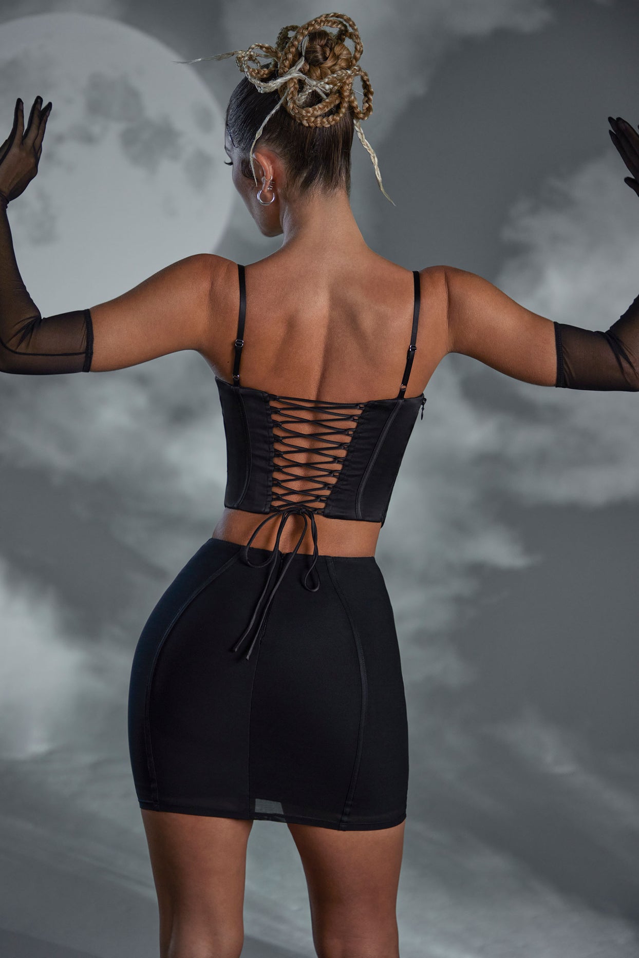 Oh Polly Corset Skirt Lace Up Adelaide Lace-Up Corset Mini Dress