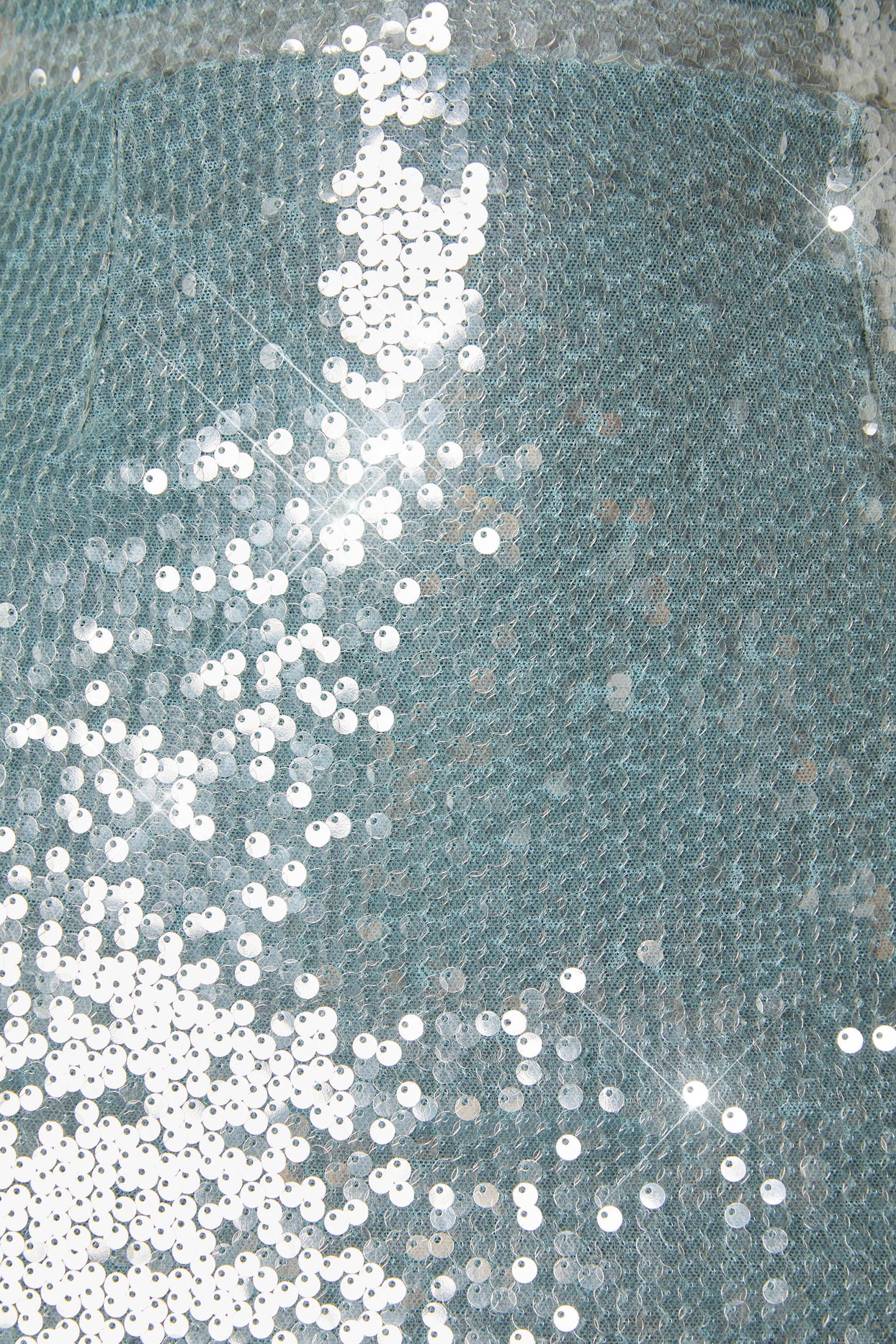 Mini-jupe plate à sequins en bleu acier