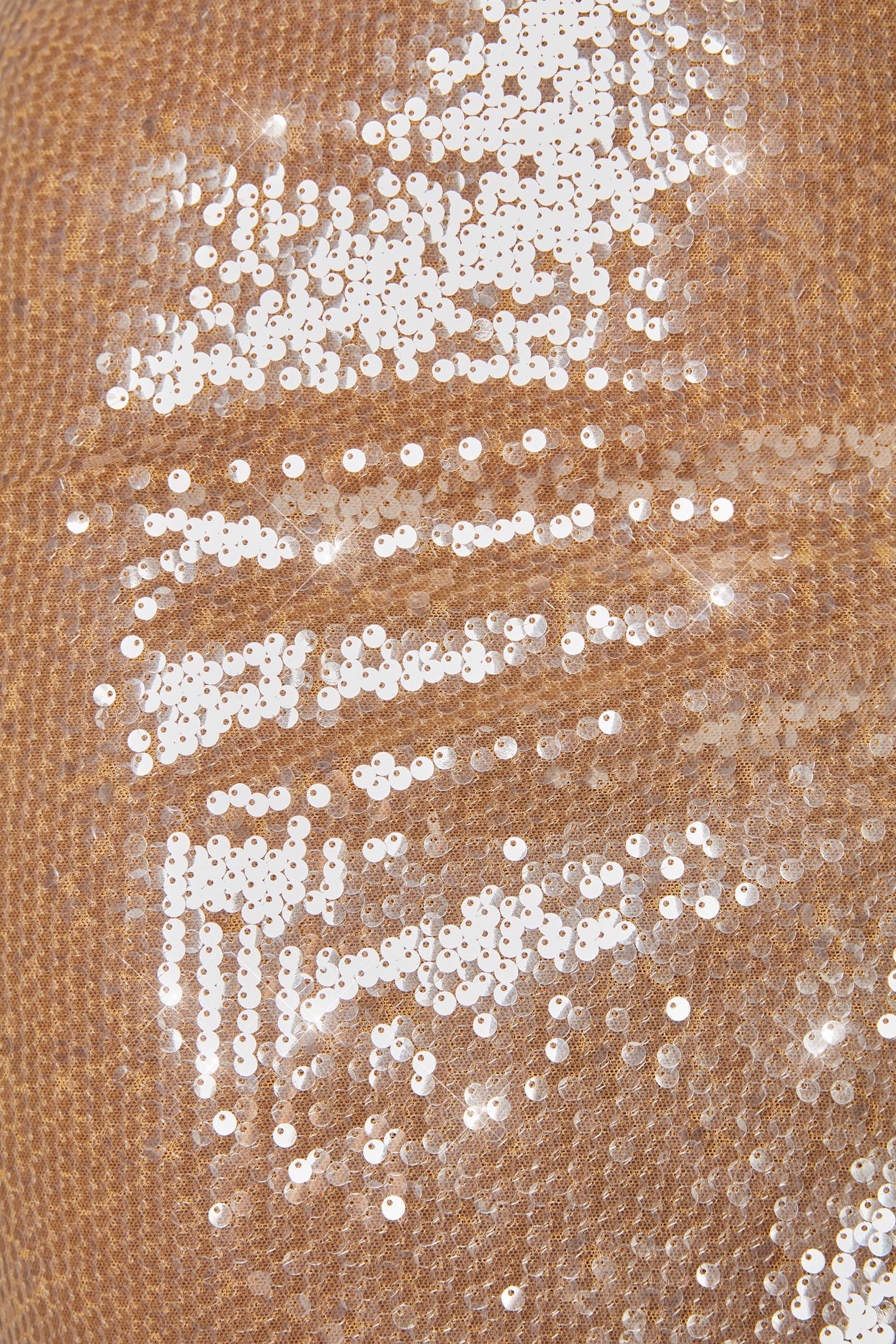 Płaska cekinowa spódnica maxi z rozcięciem na udzie w kolorze złotym