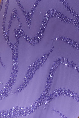 Mini-robe cache-cœur sans manches en violet