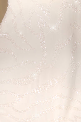 Sleeveless Wrap Over Mini Dress in Off White