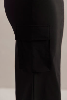 Spódnica maxi cargo w kolorze czarnym
