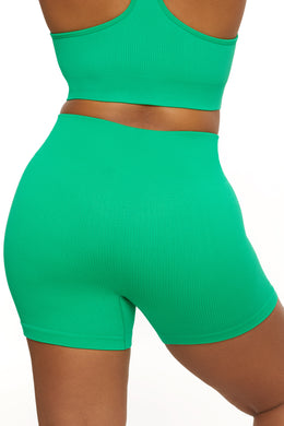 High Waist Mini Shorts in Green