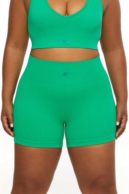 High Waist Mini Shorts in Green
