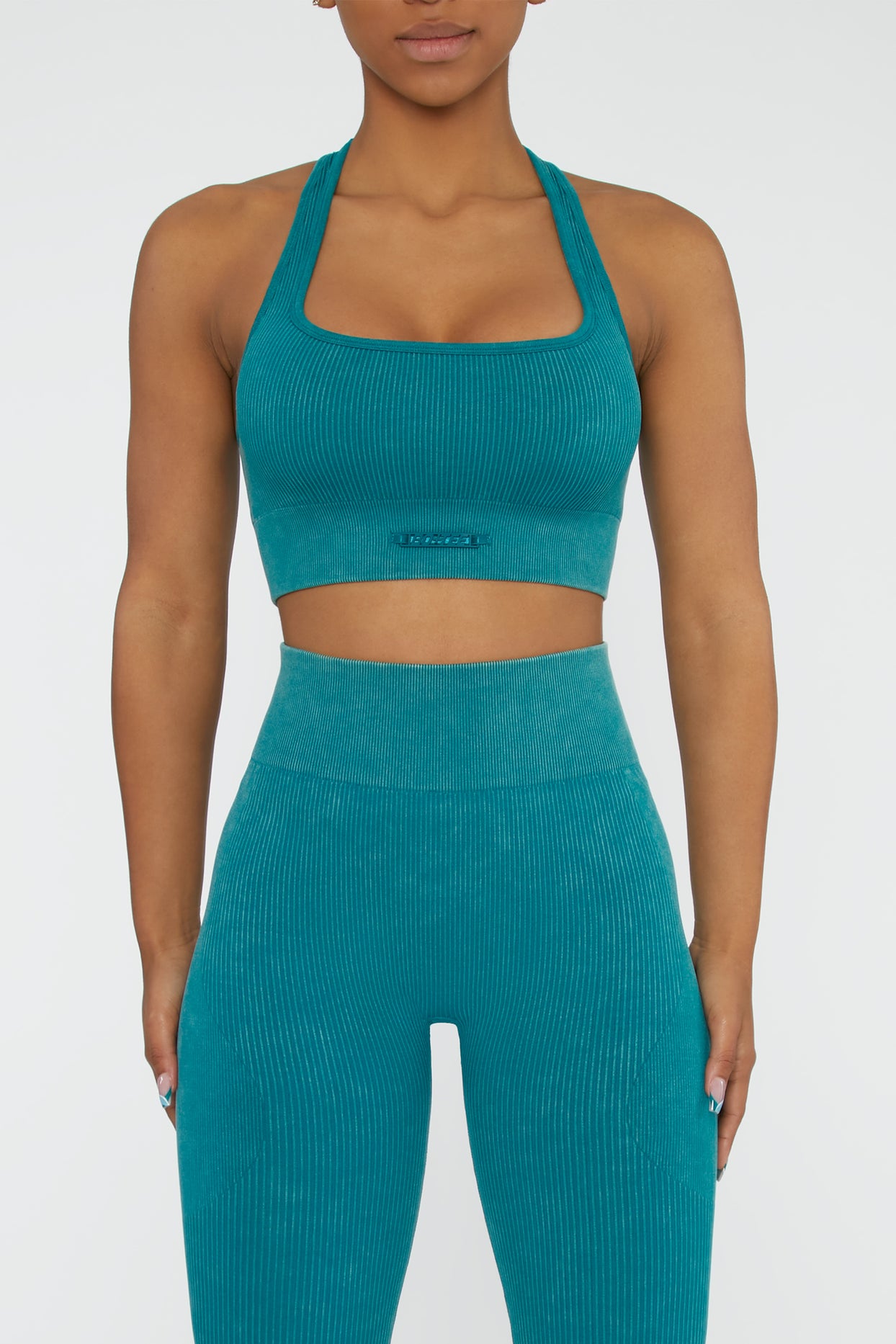 Iconic Square Neck Sports Bra in Teal
