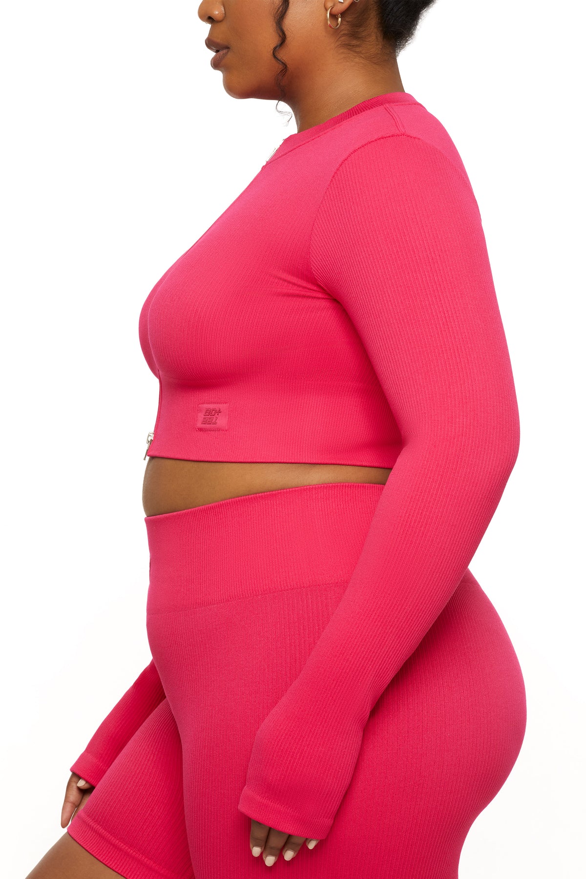 Auf dem ganzen Weg Langschläfe Zip Crop Top in Pink | BO+TEE - Oh Polly UK