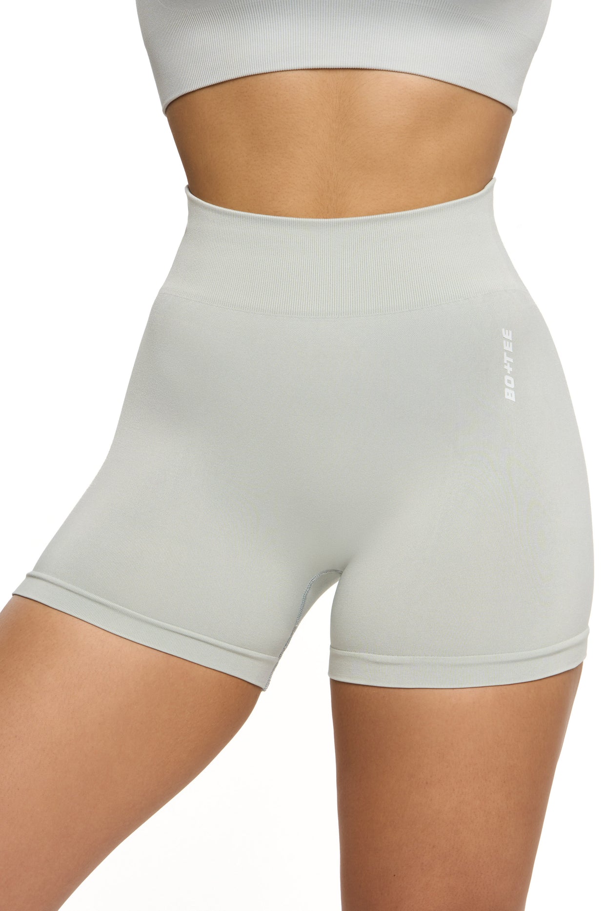 Seamless High Waist Mini Shorts in Grey - 7
