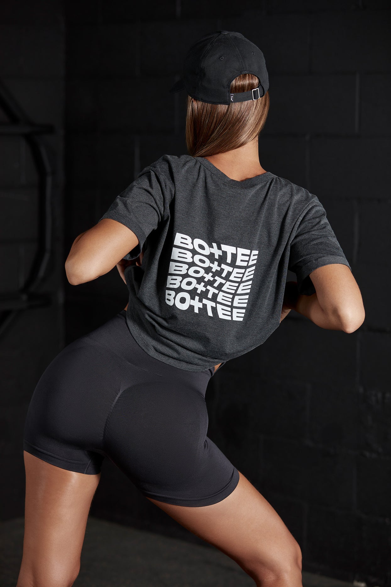 Back view of rest day oversized tshirt in black